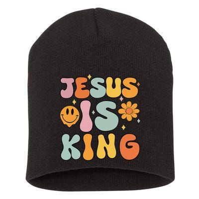 Jesus Is King Christian Religious Short Acrylic Beanie