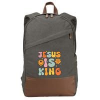 Jesus Is King Christian Religious Cotton Canvas Backpack