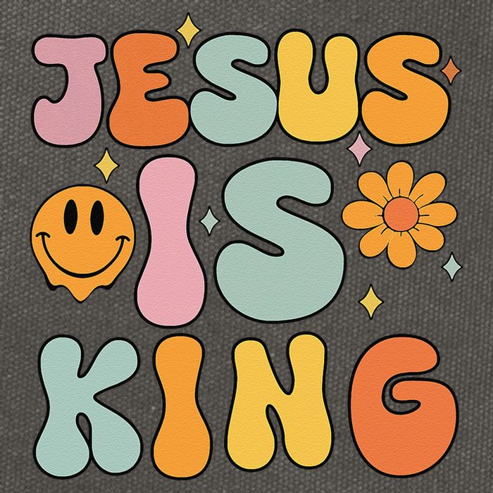 Jesus Is King Christian Religious Cotton Canvas Backpack