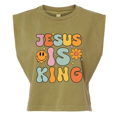 Jesus Is King Christian Religious Garment-Dyed Women's Muscle Tee