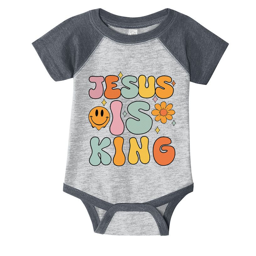 Jesus Is King Christian Religious Infant Baby Jersey Bodysuit