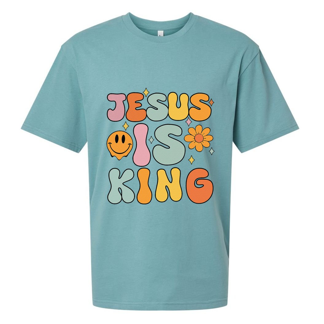 Jesus Is King Christian Religious Sueded Cloud Jersey T-Shirt