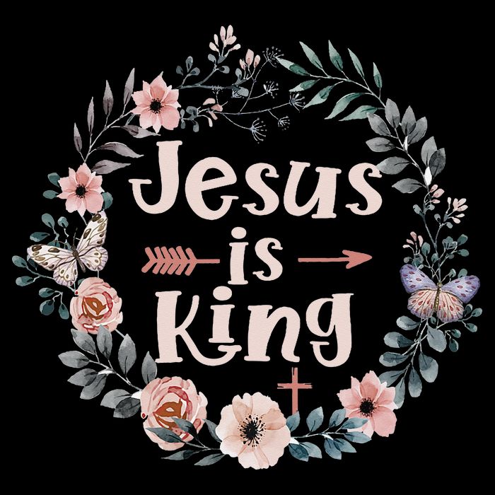 Jesus Is King Religious Floral Christian Bucket Hat
