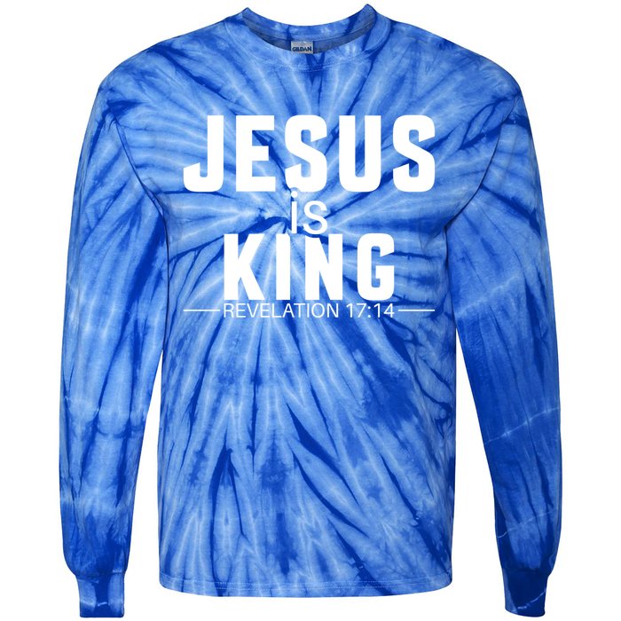 Jesus Is King Bible Verse Rev 17:14 Great Gift Tie-Dye Long Sleeve Shirt