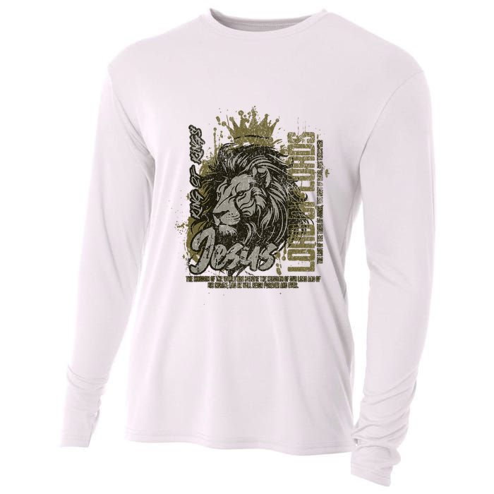 Jesus Is King Of Kings Jesus Lion Of Judah Christian Lion Cooling Performance Long Sleeve Crew