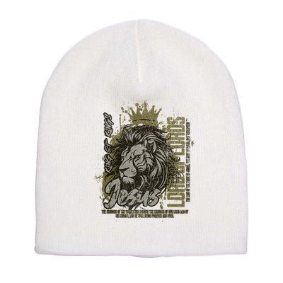 Jesus Is King Of Kings Jesus Lion Of Judah Christian Lion Short Acrylic Beanie