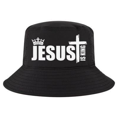 Jesus Is King Simple Crown Logo Cool Comfort Performance Bucket Hat