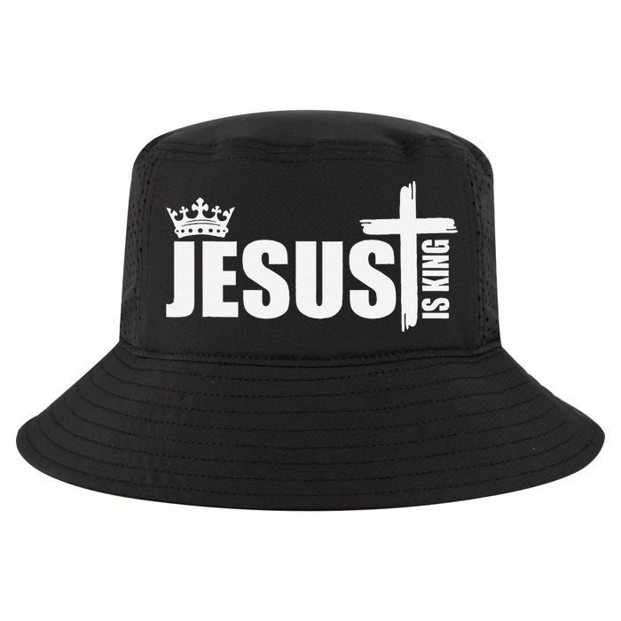 Jesus Is King Simple Crown Logo Cool Comfort Performance Bucket Hat