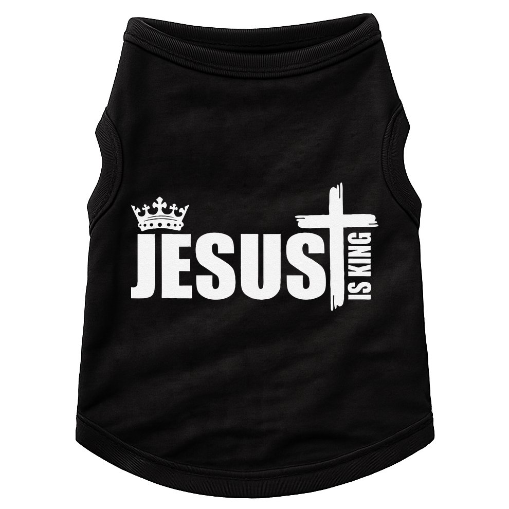 Jesus Is King Simple Crown Logo Doggie Tank