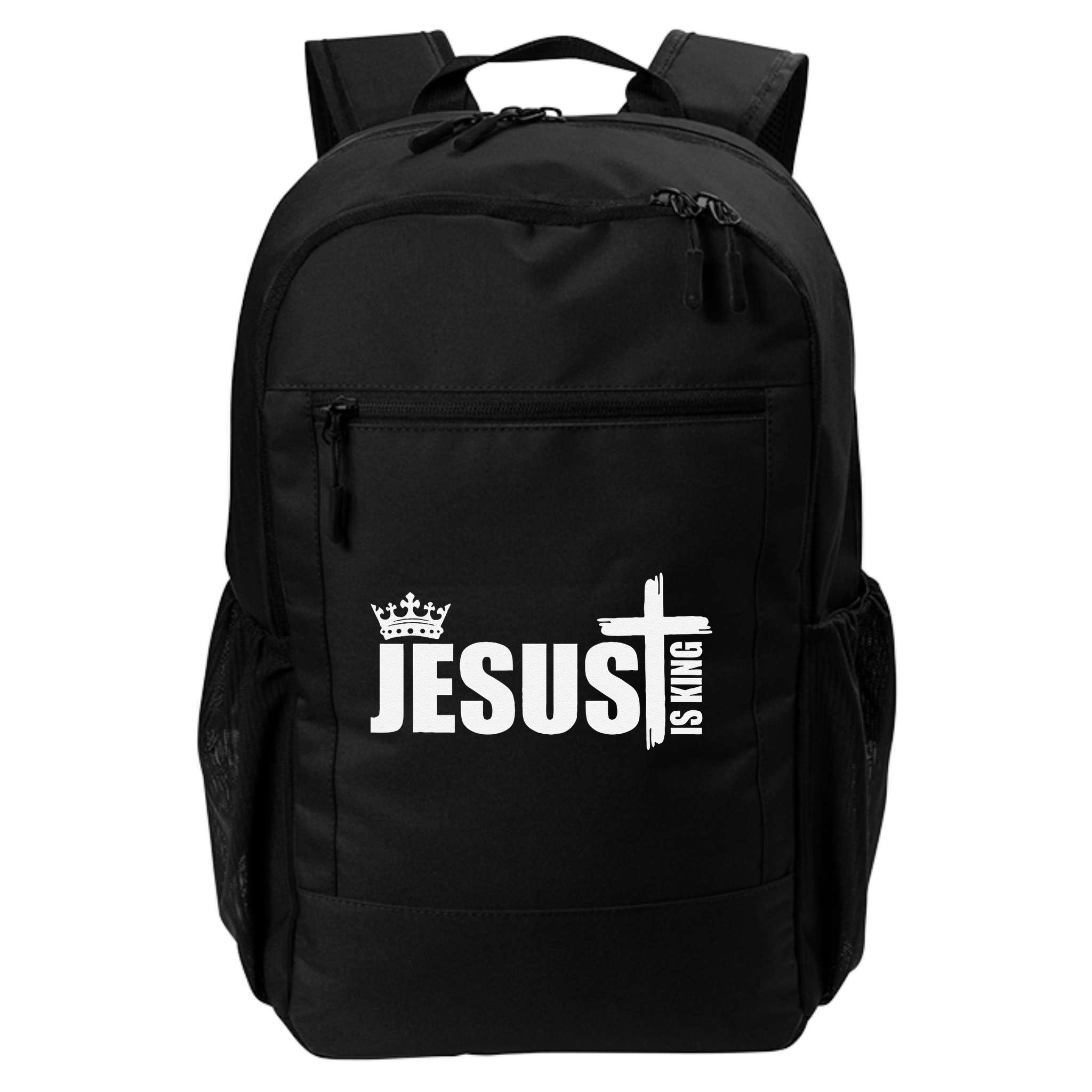 Jesus Is King Simple Crown Logo Backpack