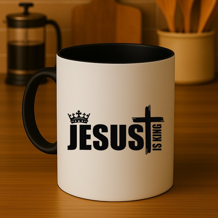 Jesus Is King Simple Crown Logo Mug