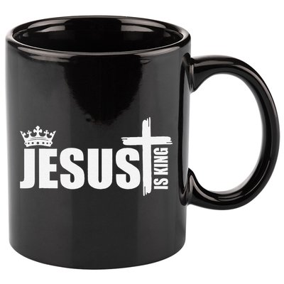 Jesus Is King Simple Crown Logo 11oz C Handle Ceramic Mug