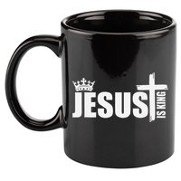Jesus Is King Simple Crown Logo 11oz C Handle Ceramic Mug