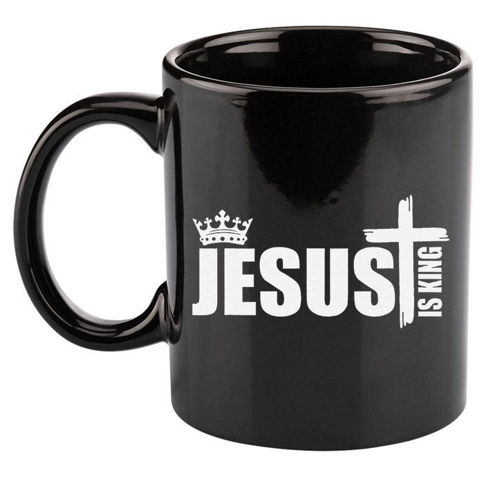 Jesus Is King Simple Crown Logo 11oz C Handle Ceramic Mug