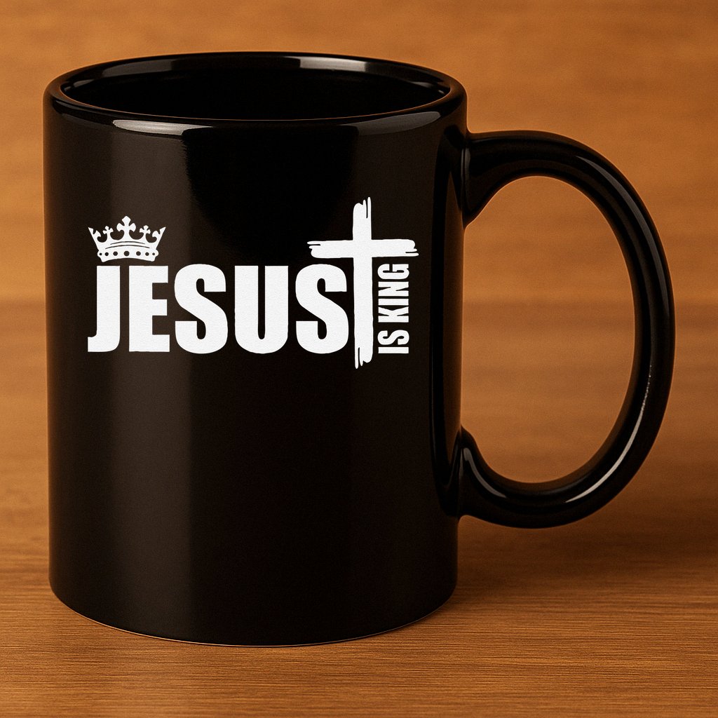 Jesus Is King Simple Crown Logo 11oz C Handle Ceramic Mug