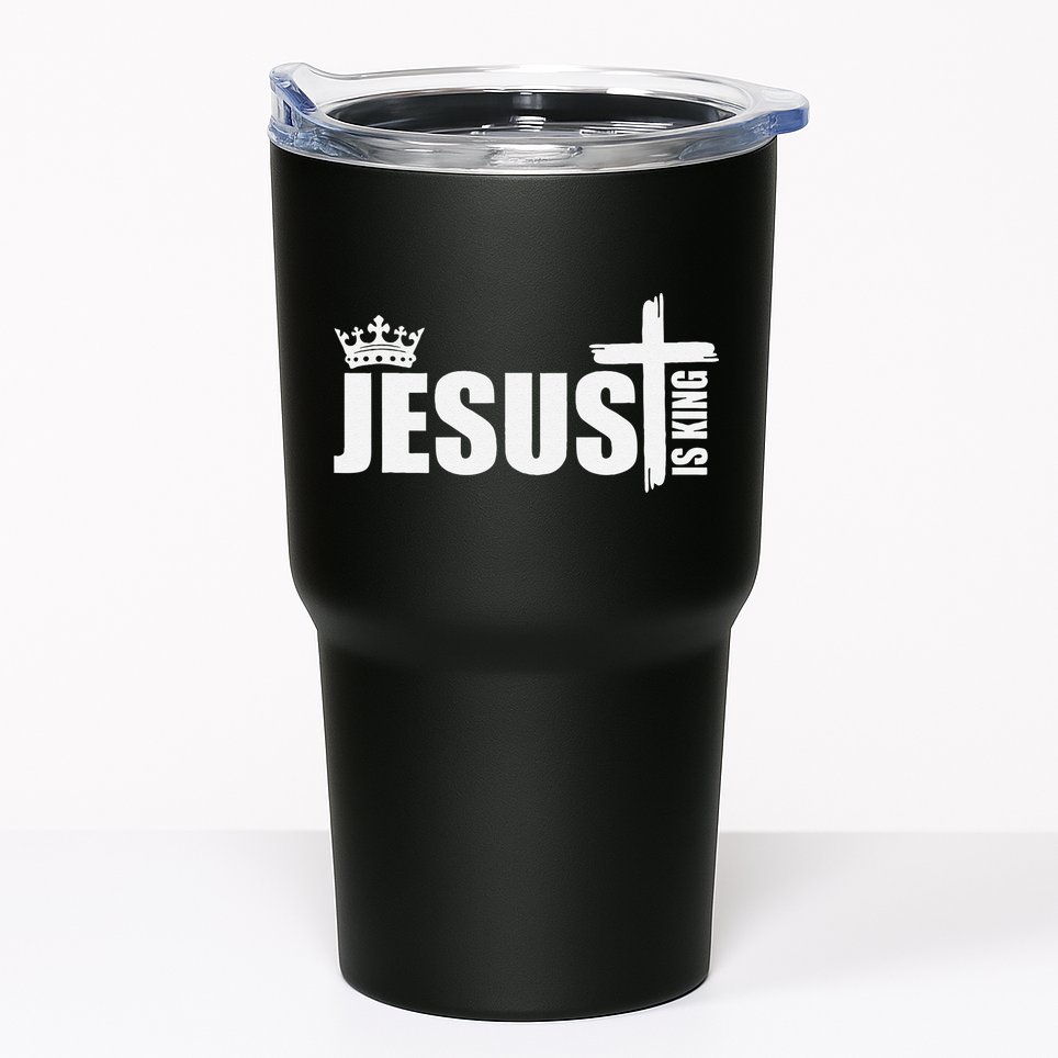 Jesus Is King Simple Crown Logo Tumbler
