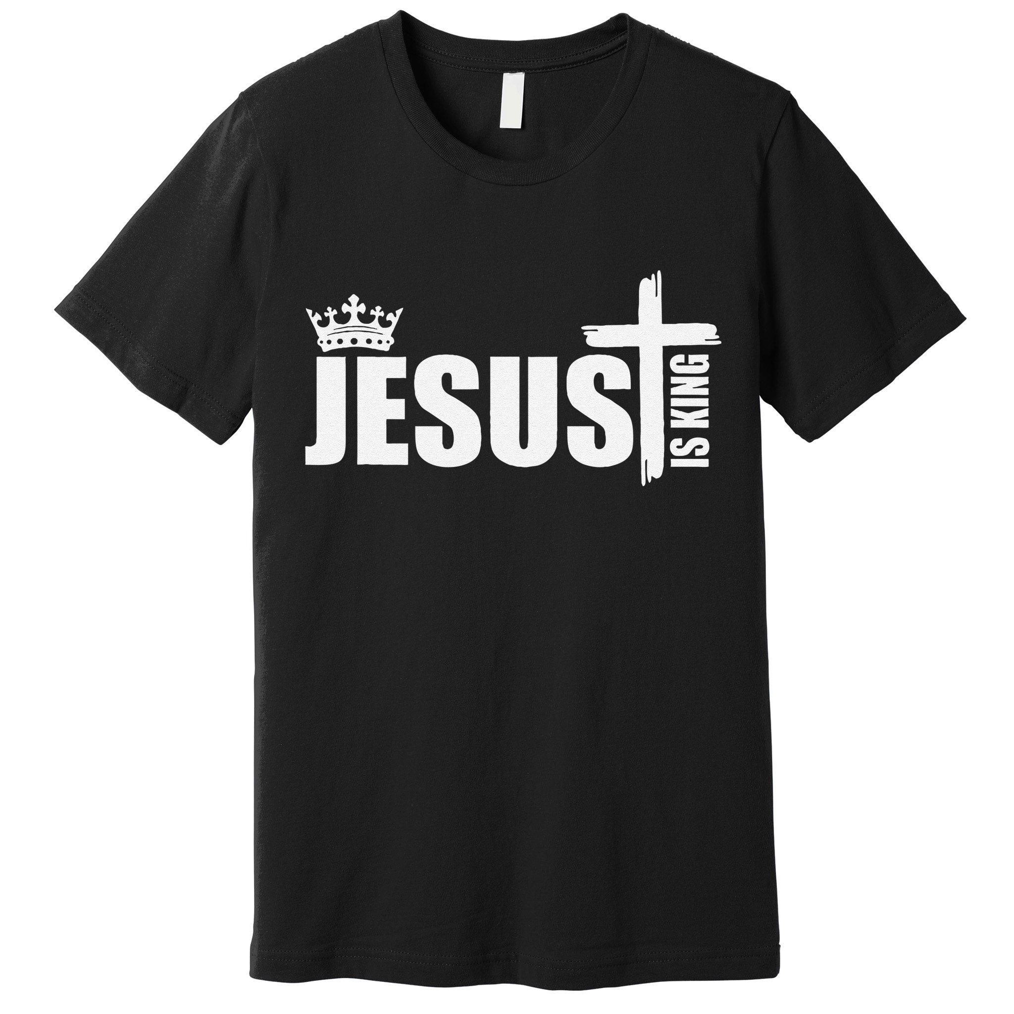 Jesus Is King Simple Crown Logo Premium T-Shirt