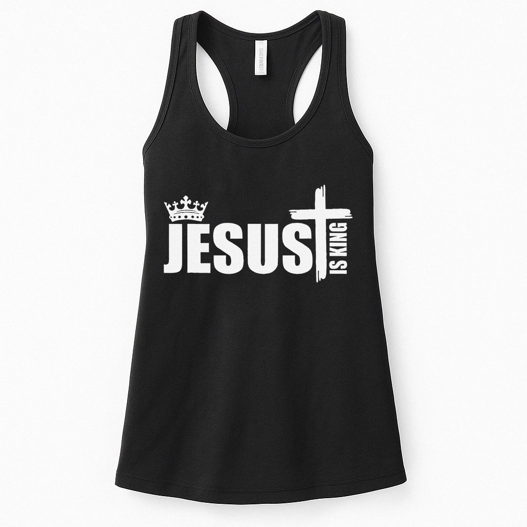 Jesus Is King Simple Crown Logo Womens Tank Top