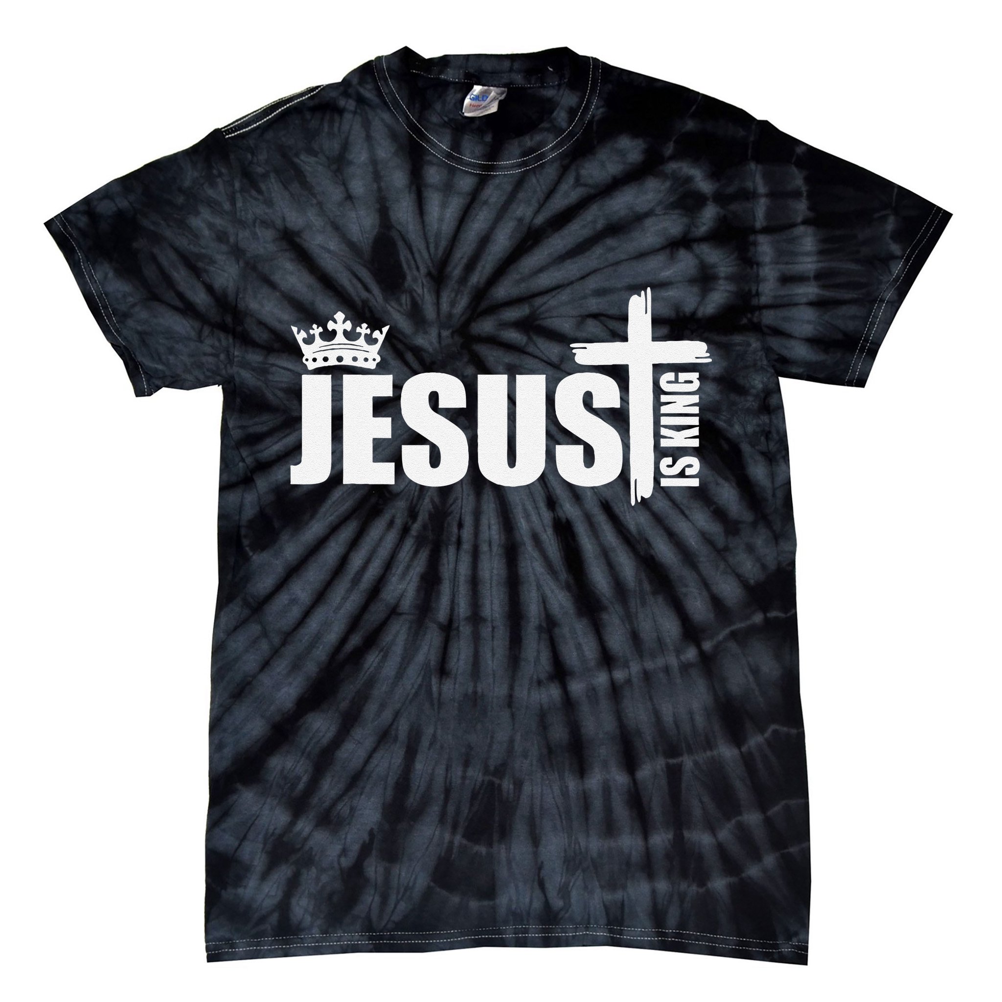 Jesus Is King Simple Crown Logo Tie-Dye T-Shirt