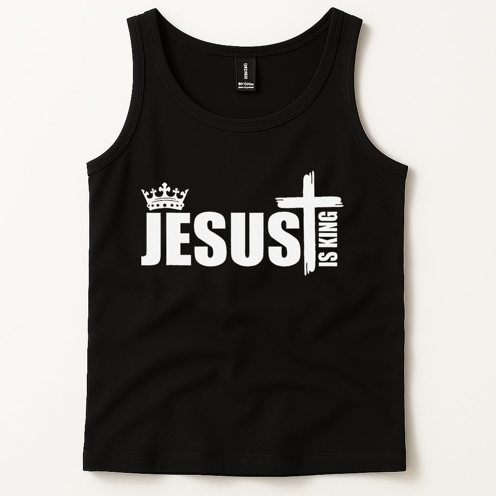 Jesus Is King Simple Crown Logo Tank Top