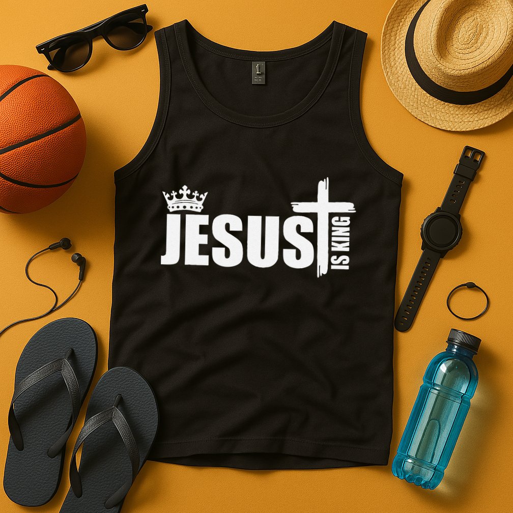 Jesus Is King Simple Crown Logo Tank Top