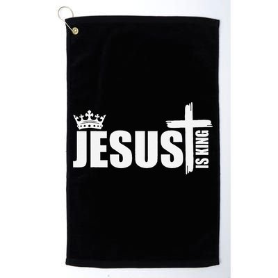 Jesus Is King Simple Crown Logo Golf Towel