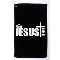 Jesus Is King Simple Crown Logo Golf Towel