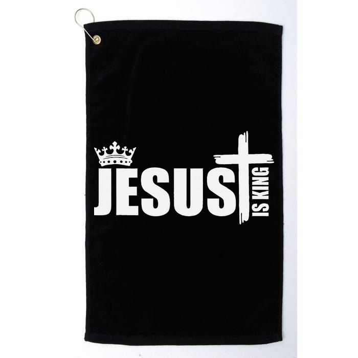 Jesus Is King Simple Crown Logo Golf Towel