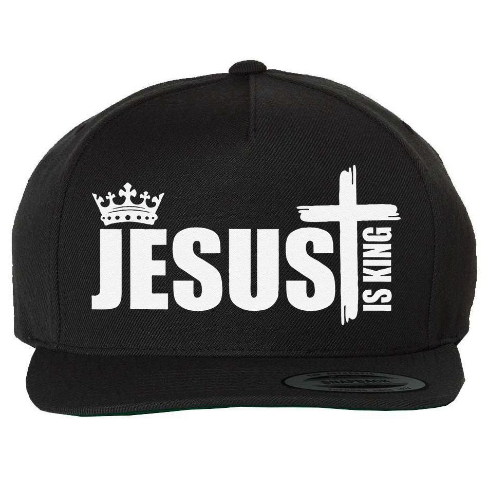 Jesus Is King Simple Crown Logo Wool Snapback Cap