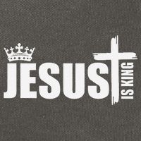 Jesus Is King Simple Crown Logo Cotton Canvas Backpack