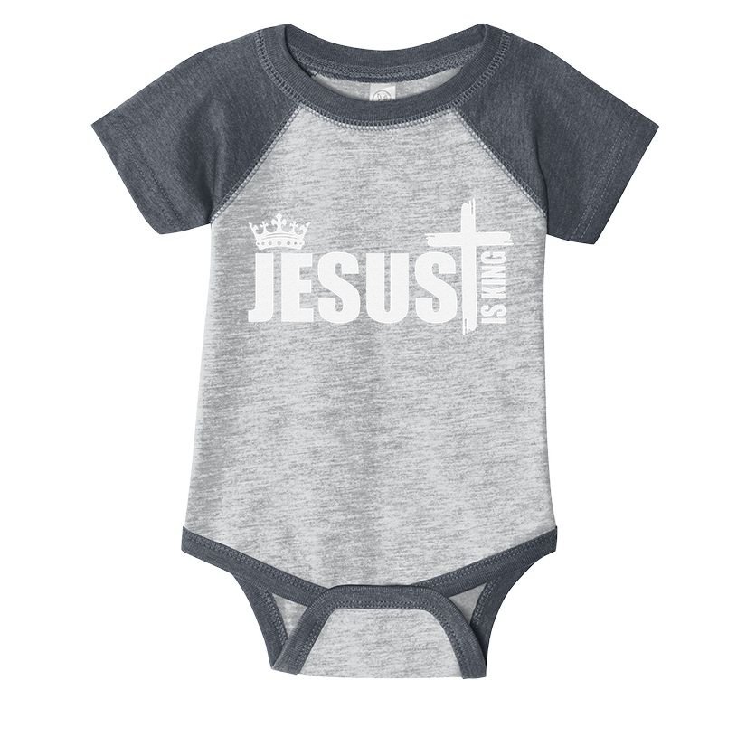 Jesus Is King Simple Crown Logo Infant Baby Jersey Bodysuit