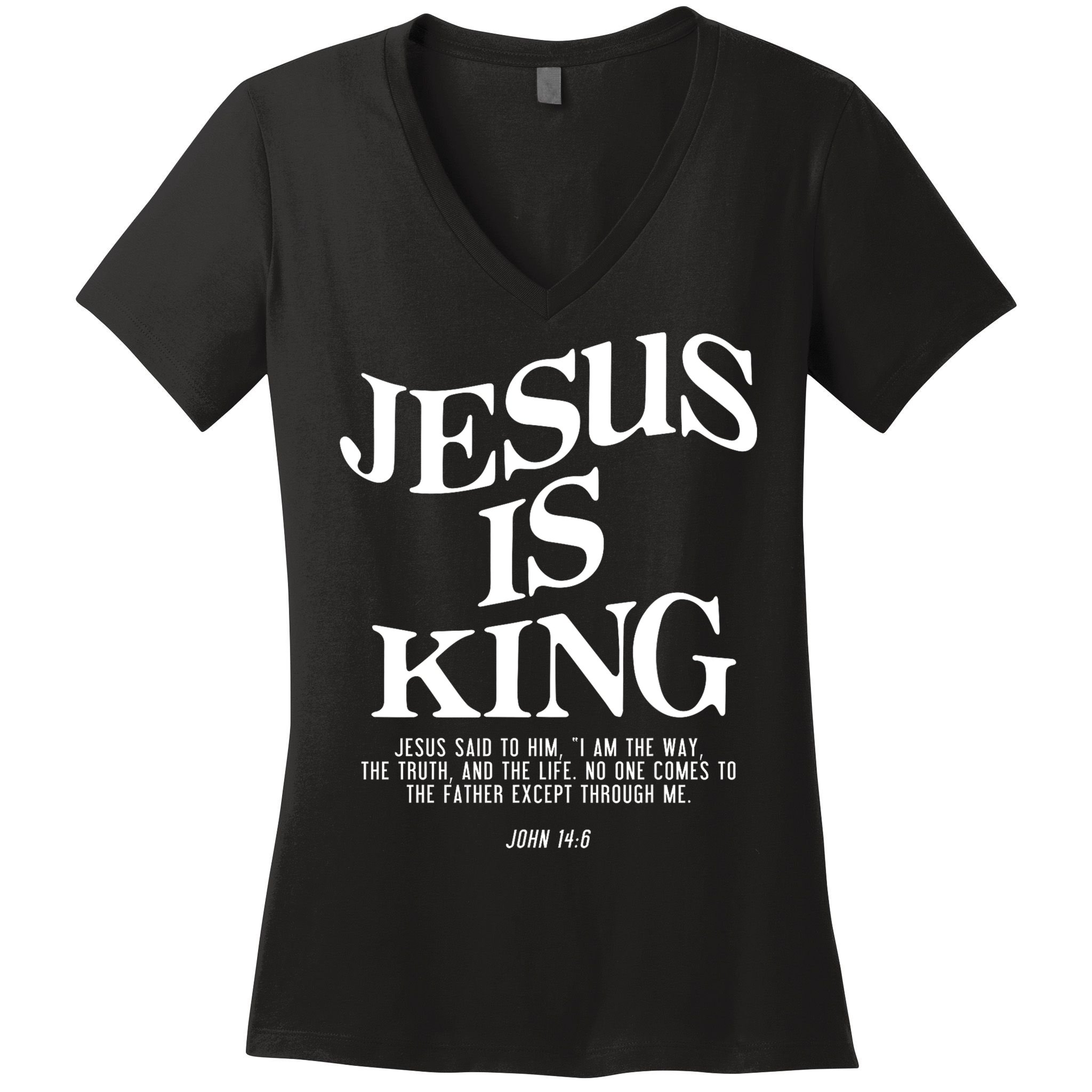 Jesus Is King Jesus John 14:6 Costume Christian Women's V-Neck T-Shirt