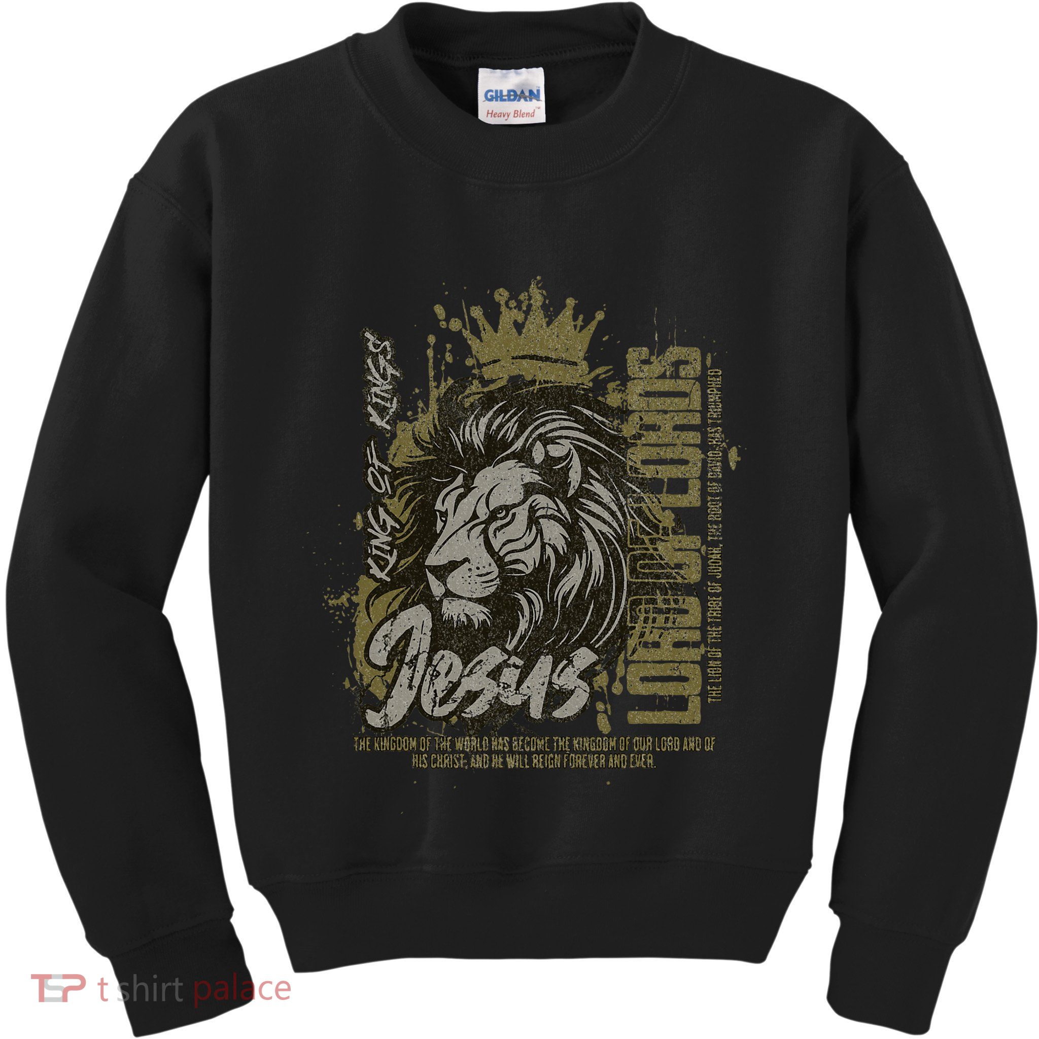 Jesus Is King Of Kings Christian Lion Bible Verse Faith Kids Sweatshirt