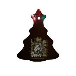 Jesus Is King Of Kings Christian Lion Bible Verse Faith Ceramic Tree Ornament