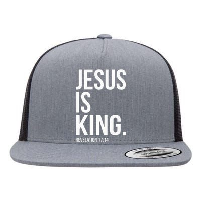 Jesus Is King Bible Scripture Quote Christian Flat Bill Trucker Hat