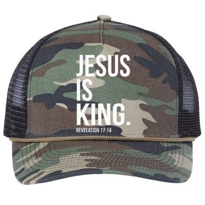 Jesus Is King Bible Scripture Quote Christian Retro Rope Trucker Hat Cap