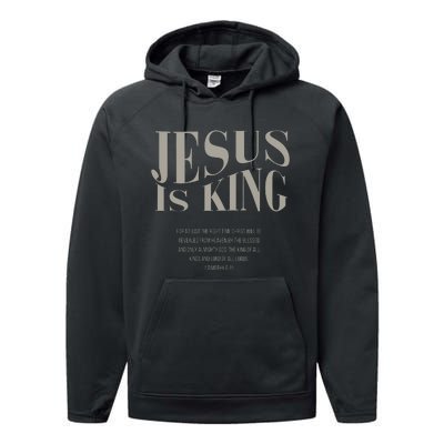 Jesus Is King Christian Performance Fleece Hoodie