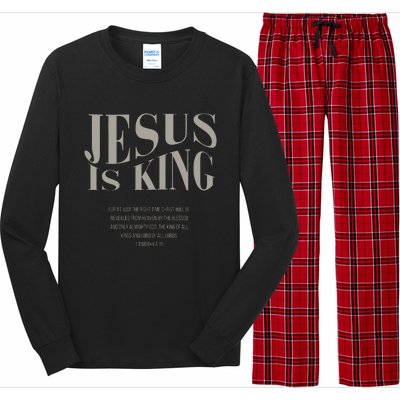 Jesus Is King Christian Long Sleeve Pajama Set