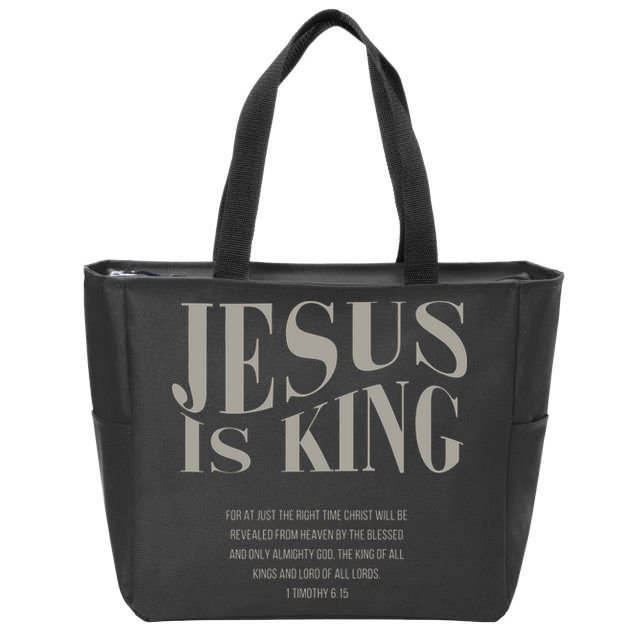 Jesus Is King Christian Zip Tote Bag