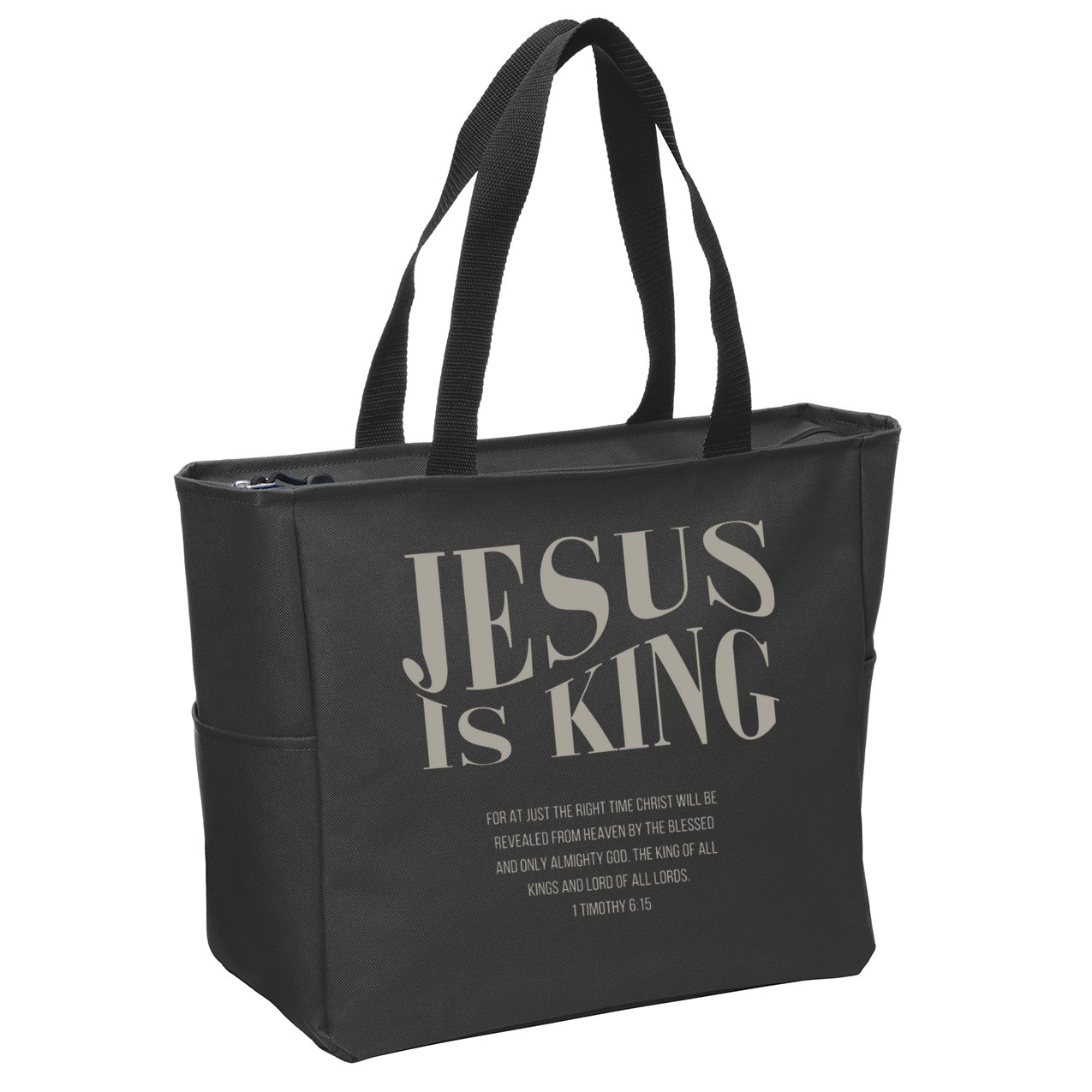Jesus Is King Christian Zip Tote Bag