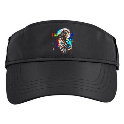Jesus is King Stained Glass Art Portrait Silhouette Rev 1 8 Adult Drive Performance Visor
