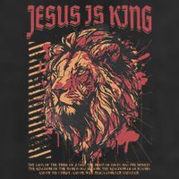 Jesus Is King Christian Lion Bible Scripture Faith Quote 7 Panel Mesh Trucker Snapback Hat