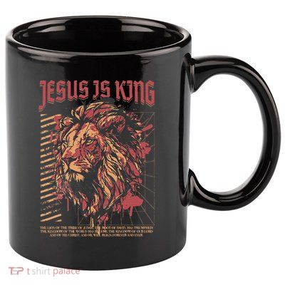 Jesus Is King Christian Lion Bible Scripture Faith Quote 11oz C Handle Ceramic Mug