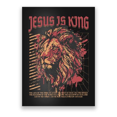 Jesus Is King Christian Lion Bible Scripture Faith Quote Poster