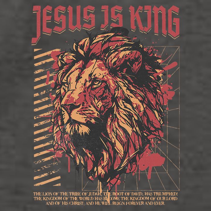 Jesus Is King Christian Lion Bible Scripture Faith Quote Vector Backpack