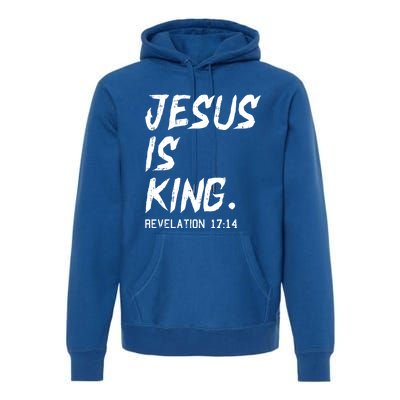 Jesus Is King Christmas Revelation Bible Religious Christian Gift Premium Hoodie