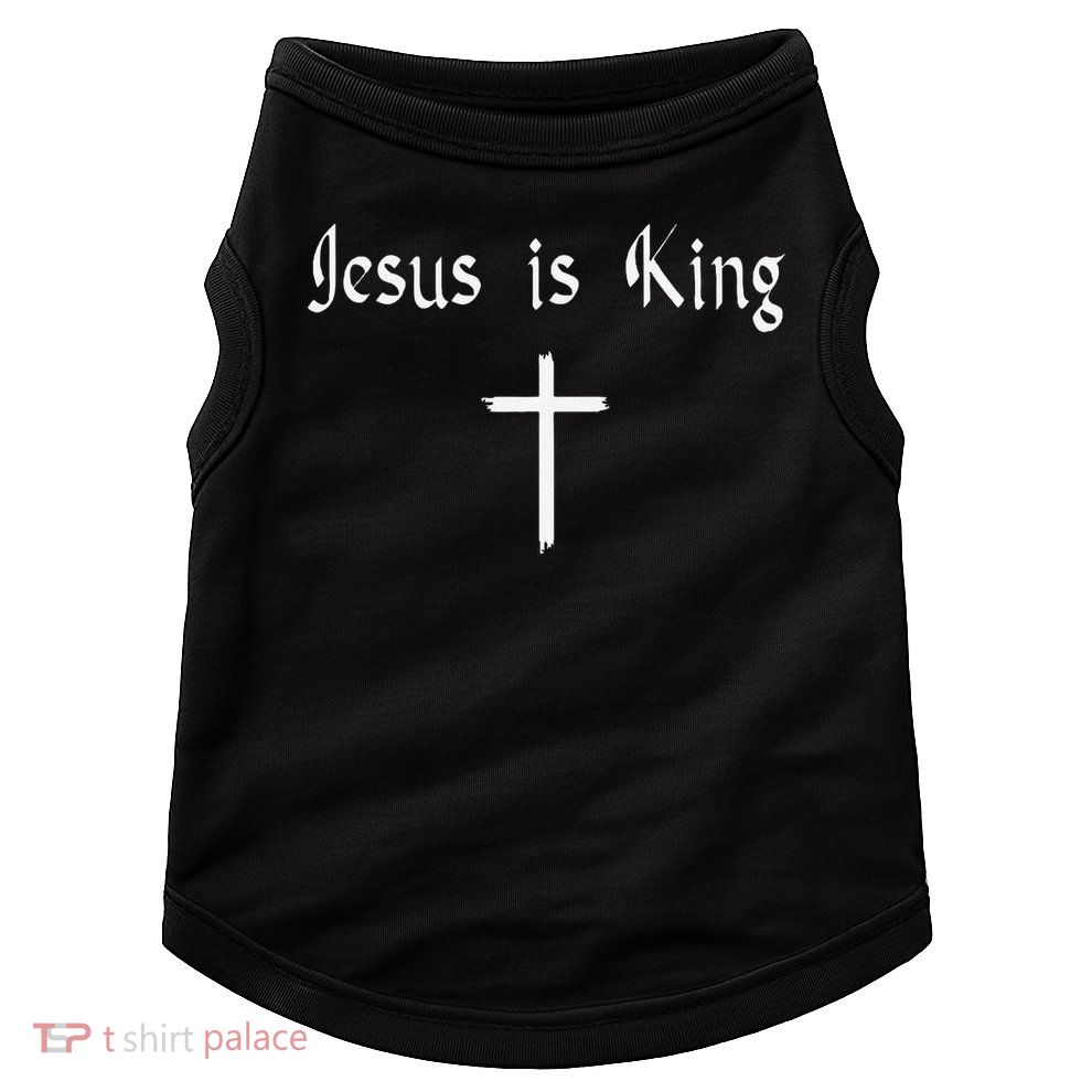 Jesus Is King Subtle Christian Minimalist Religious Doggie Tank