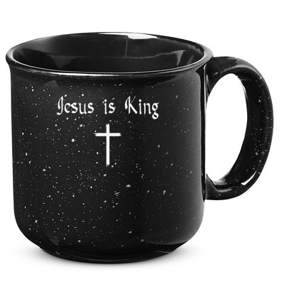 Jesus Is King Subtle Christian Minimalist Religious 15oz Campfire Ceramic Mug