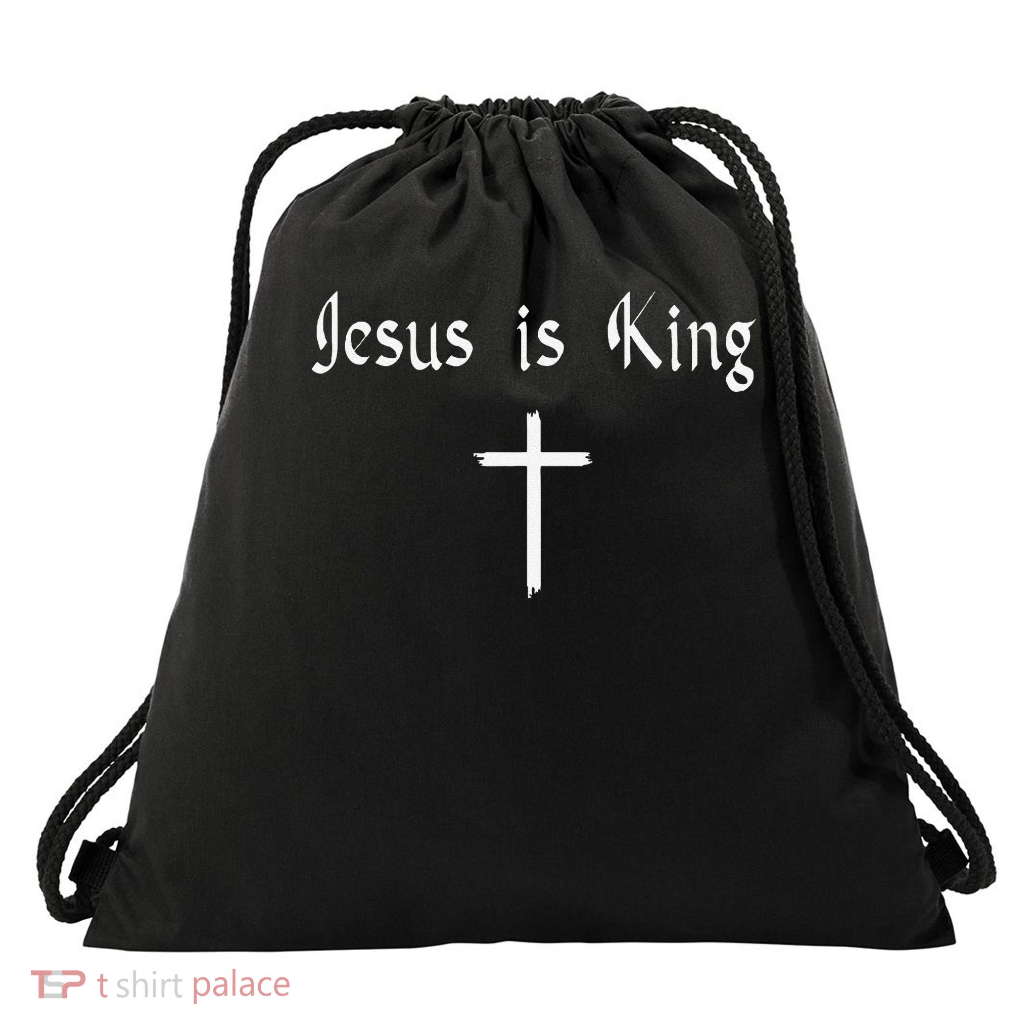 Jesus Is King Subtle Christian Minimalist Religious Drawstring Bag