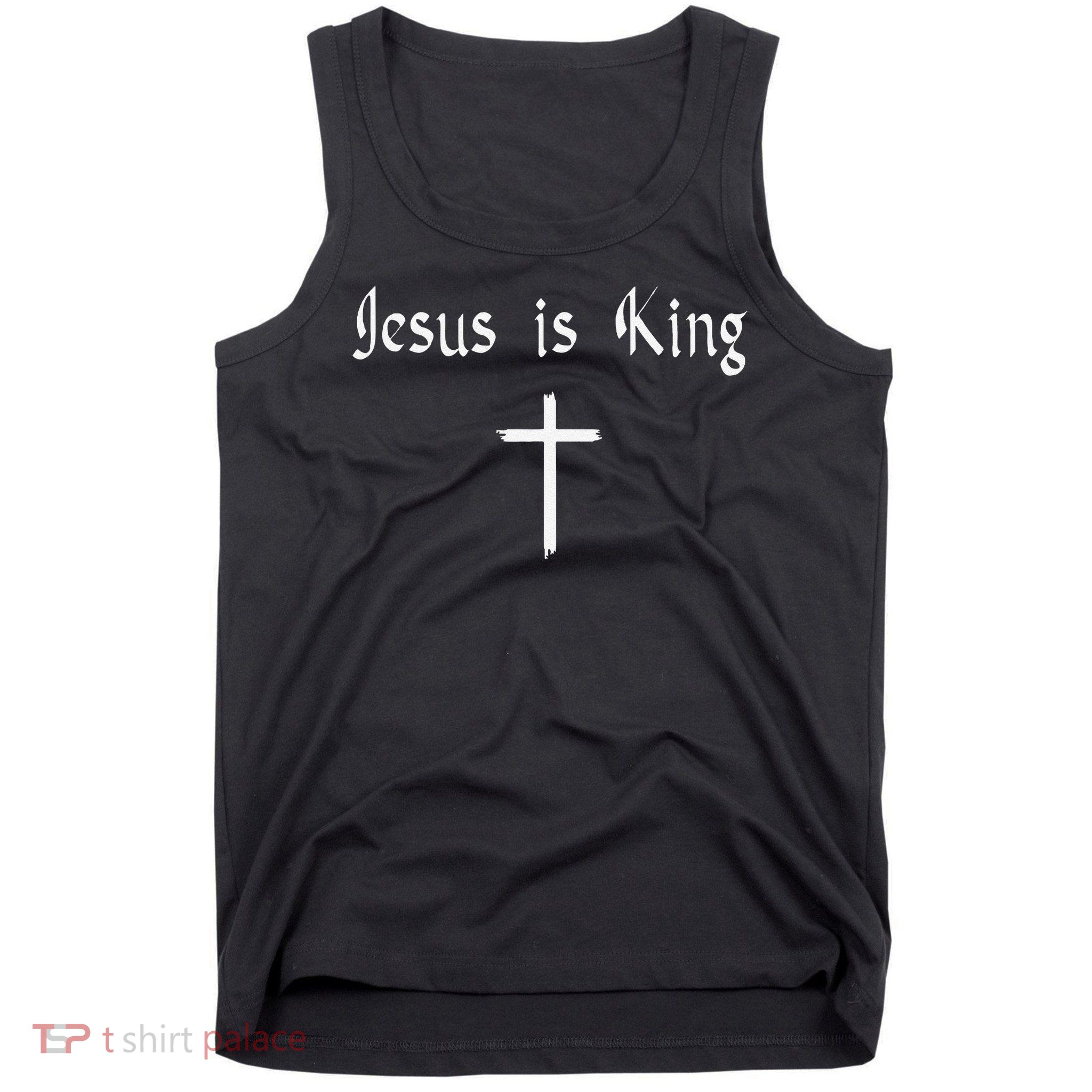 Jesus Is King Subtle Christian Minimalist Religious Tank Top